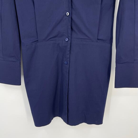 THE ATTICO | NWT Long Sleeve Shirt Mini Dress in Navy Blue IT 38 / US 0 - Picture 7 of 16